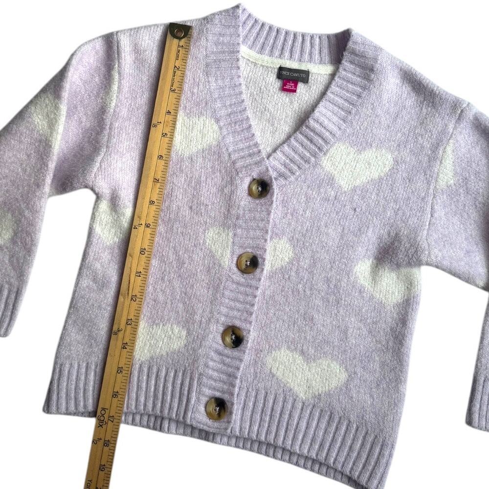Vince Camuto Girl's Long Sleeve Soft Knit Heart Sweater - Size Small (6/6X) - Picture 2 of 6